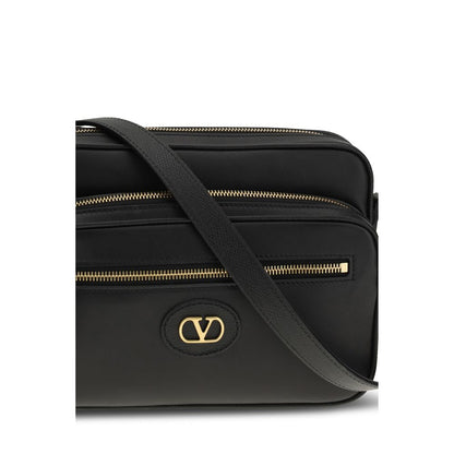 Bolso de hombro Valentino Garavani negro de piel de becerro Bos Taurus