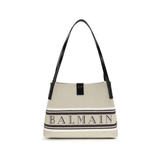 Bolso de hombro Balmain de algodón beige