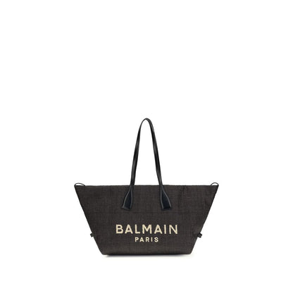 Balmain Bolso De Hombro De Paja Negra Modelo Track