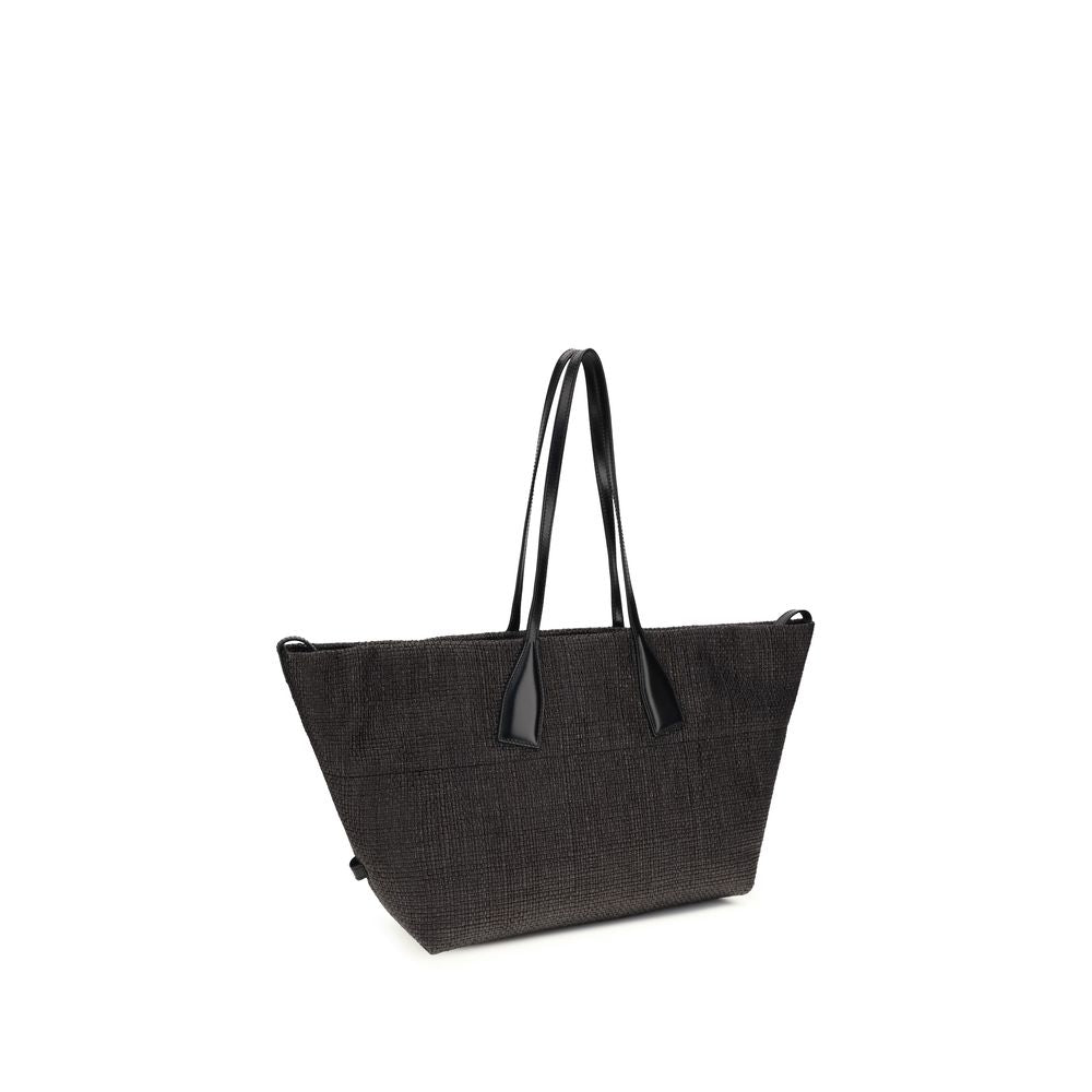 Balmain Bolso De Hombro De Paja Negra Modelo Track