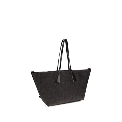 Balmain Bolso De Hombro De Paja Negra Modelo Track