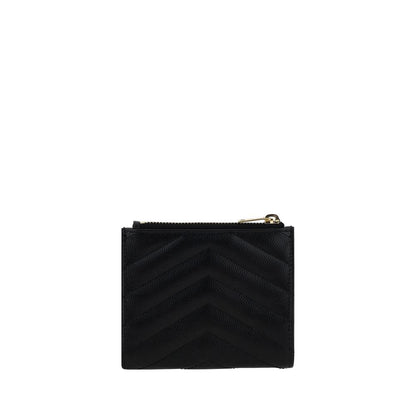 Portefeuille Saint Laurent en Cuir de Veau Noir