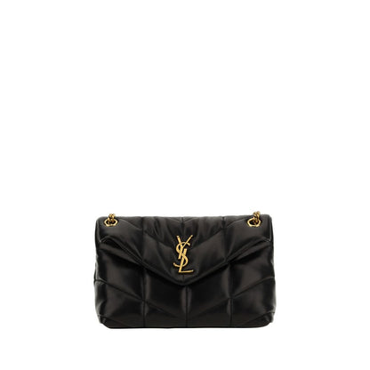 Bolso de hombro Saint Laurent negro de piel de cordero Ovis Aries Aries