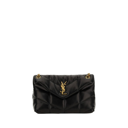 Bolso de hombro Saint Laurent negro de piel de cordero Ovis Aries Aries