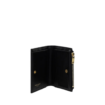 Portefeuille Saint Laurent en Cuir de Veau Noir