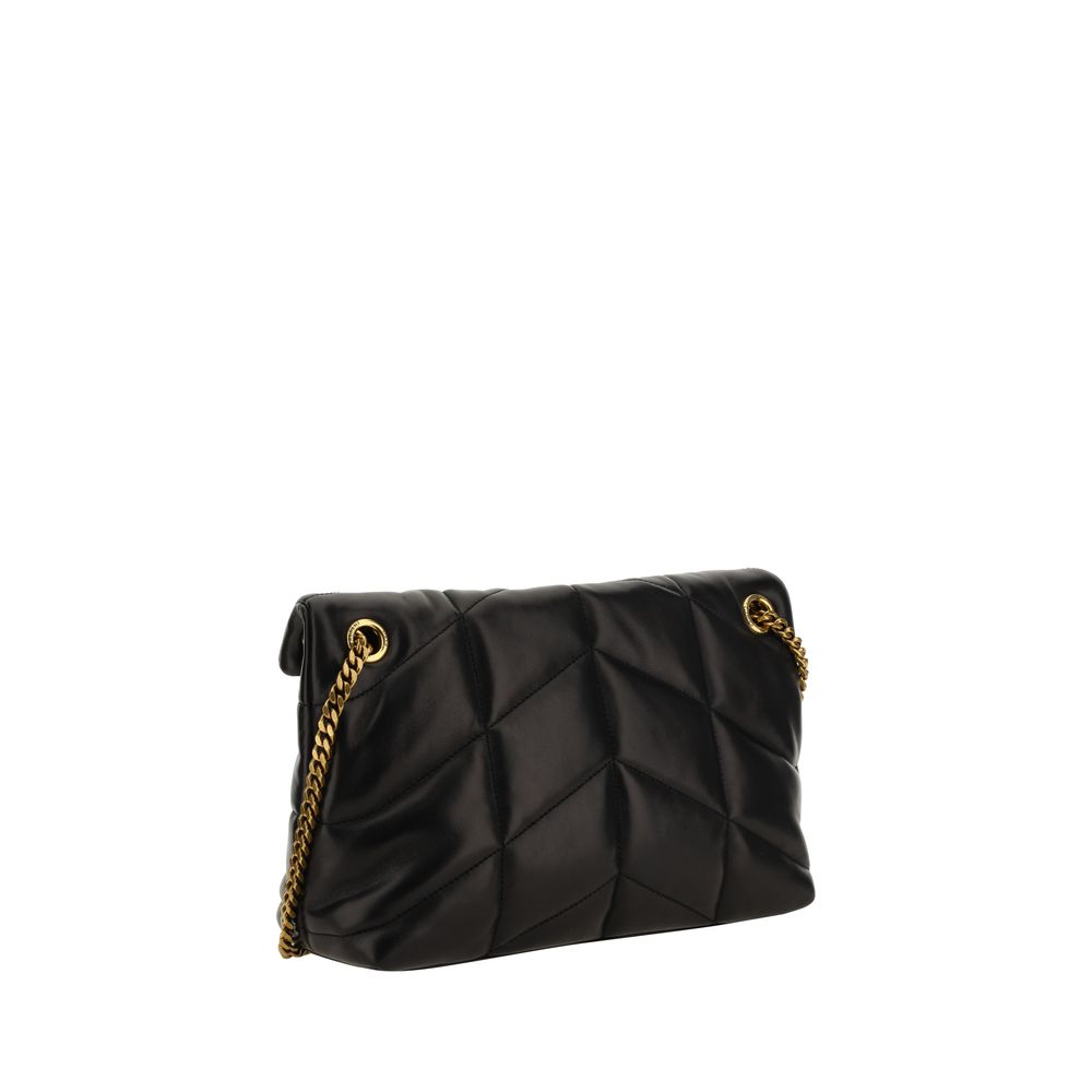 Bolso de hombro Saint Laurent negro de piel de cordero Ovis Aries Aries