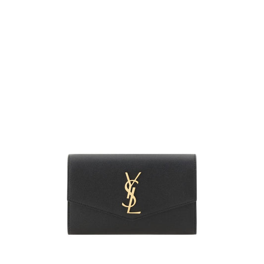 Cartera Negra De Piel De VacunoSaint Laurent Bos Taurus