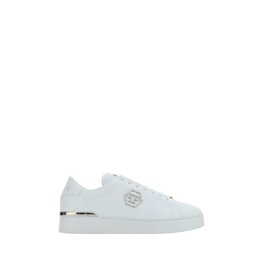 Zapatillas bajas Philipp Plein de piel de becerro blanca Bos Taurus