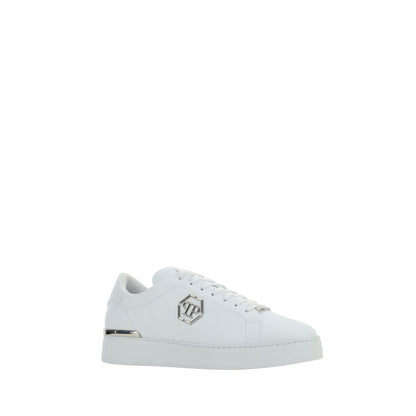 Zapatillas bajas Philipp Plein de piel de becerro blanca Bos Taurus