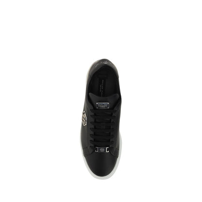Philipp Plein Black Bos Taurus Leather Low-Top Sneakers