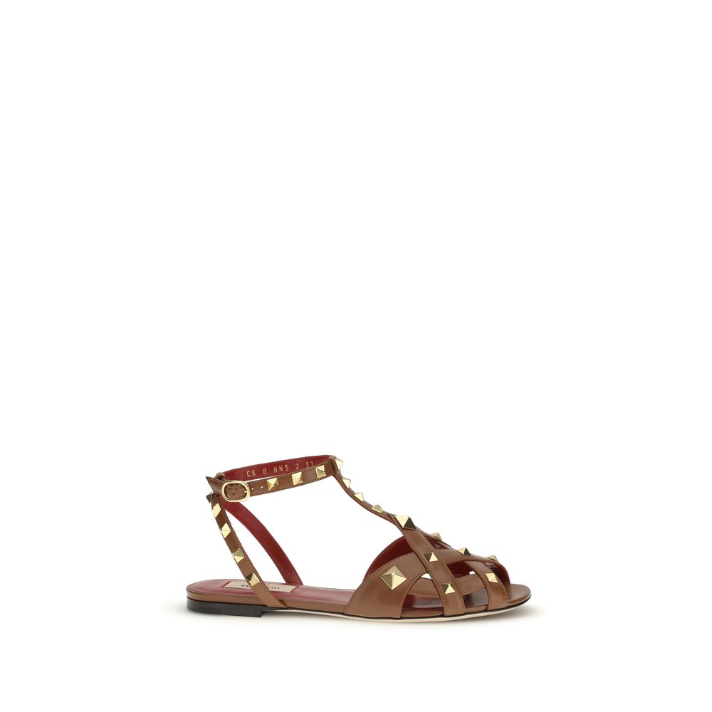 Sandalias Valentino Garavani Strap On De Piel De Cabra Marrón
