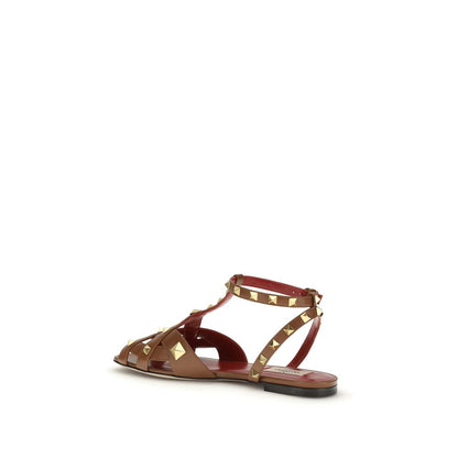 Sandalias Valentino Garavani Strap On De Piel De Cabra Marrón