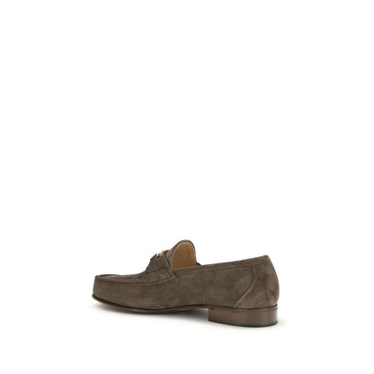Valentino Garavani Brown Bos Taurus Leather Slip-On Loafers