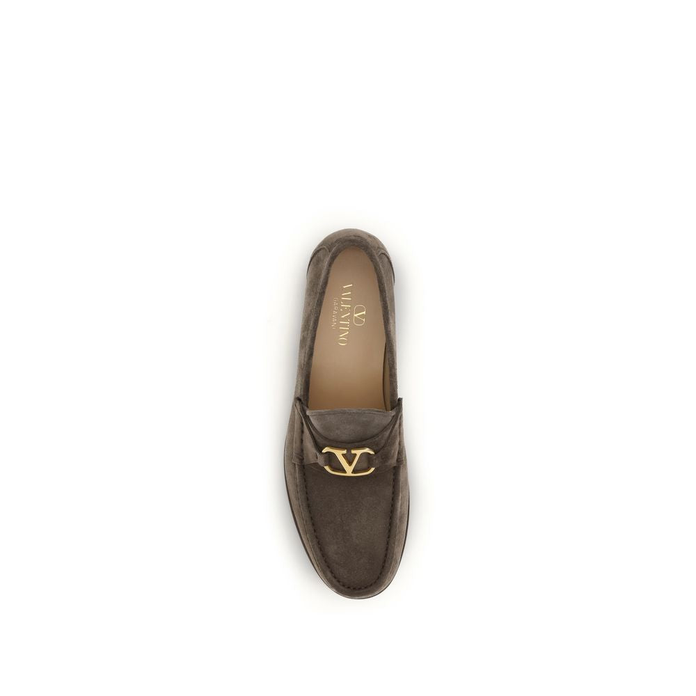 Valentino Garavani Brown Bos Taurus Leather Slip-On Loafers