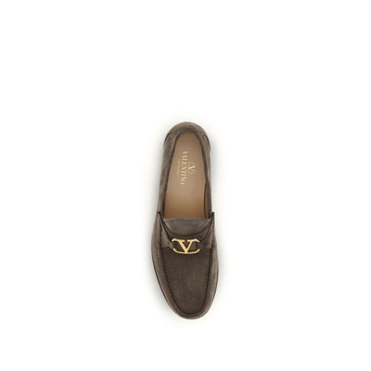 Valentino Garavani Brown Bos Taurus Leather Slip-On Loafers