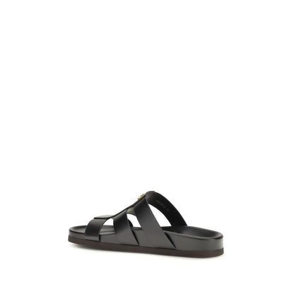 Sandales Valentino Garavani Cuir De Veau Noir Bos Taurus