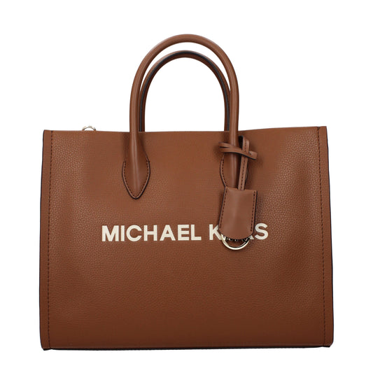 Bolso de mano de cuero marrón Michael Kors