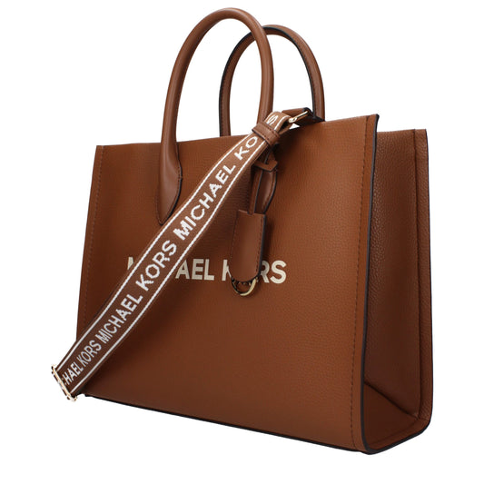 Bolso de mano de cuero marrón Michael Kors