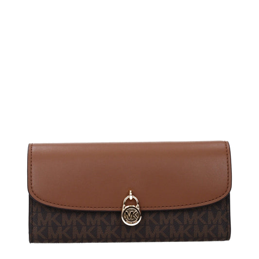 Billetera Michael Kors de tela marrón