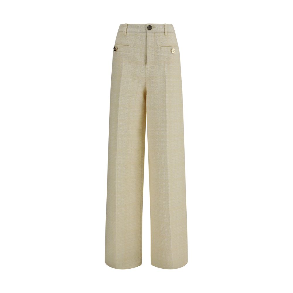 Pantalones de vestir de algodón beige Gucci