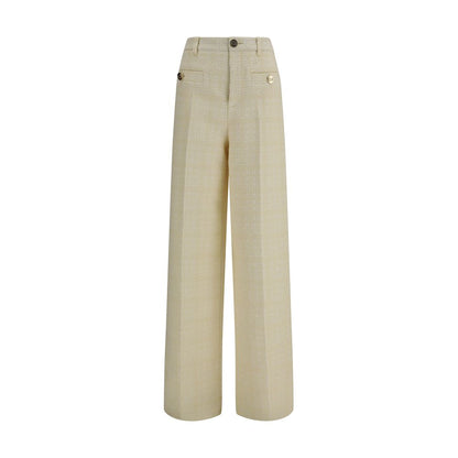 Pantalones de vestir de algodón beige Gucci