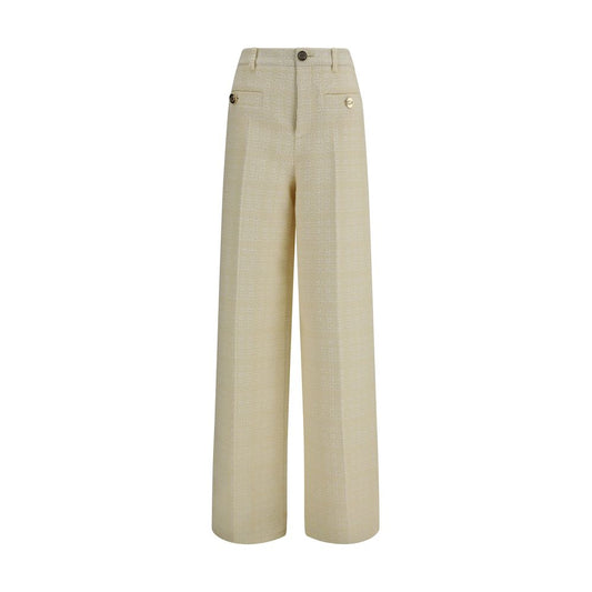 Pantalones de vestir de algodón beige Gucci
