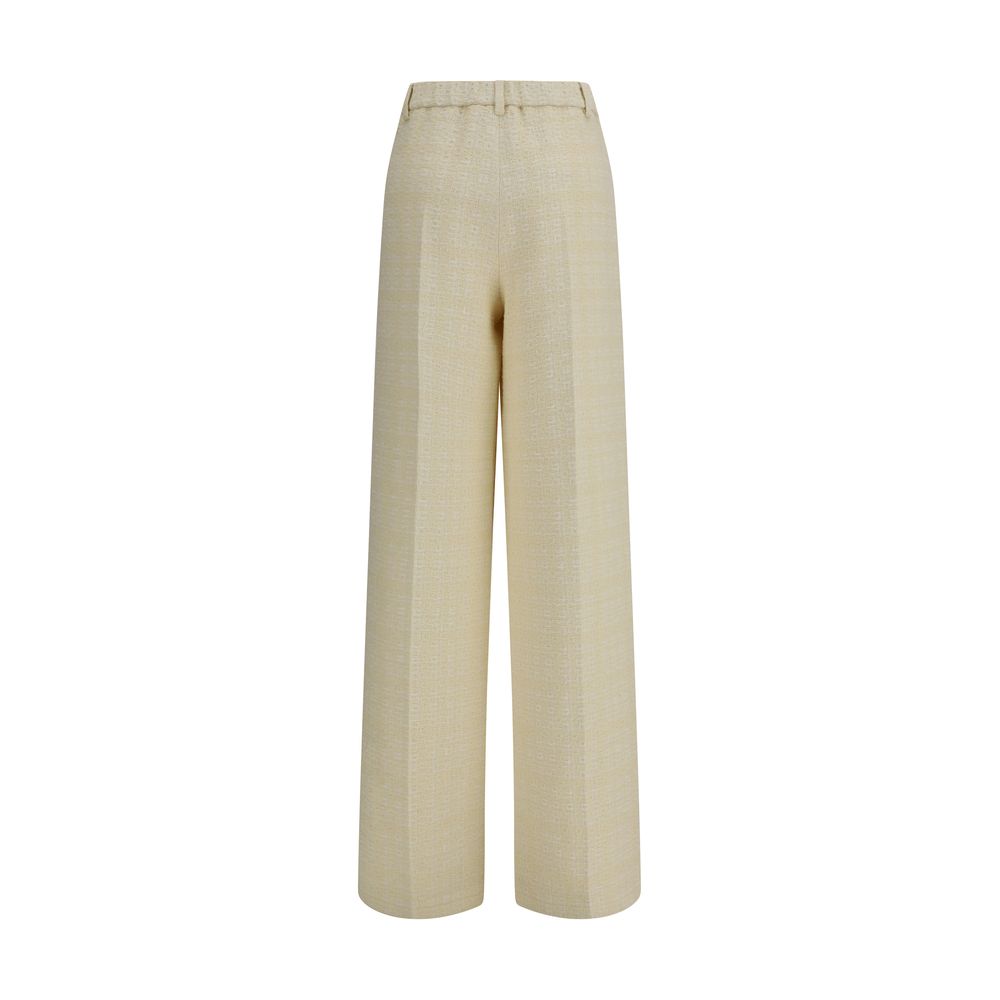Pantalones de vestir de algodón beige Gucci
