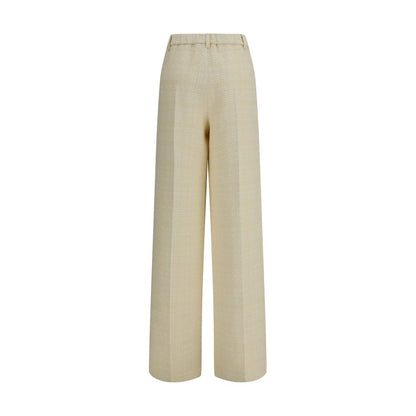 Pantalones de vestir de algodón beige Gucci