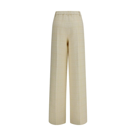 Pantalones de vestir de algodón beige Gucci