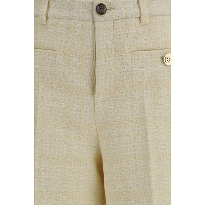 Pantalones de vestir de algodón beige Gucci