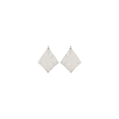 Rabanne Silver-Plated Brass Pixel Chainmail Earrings