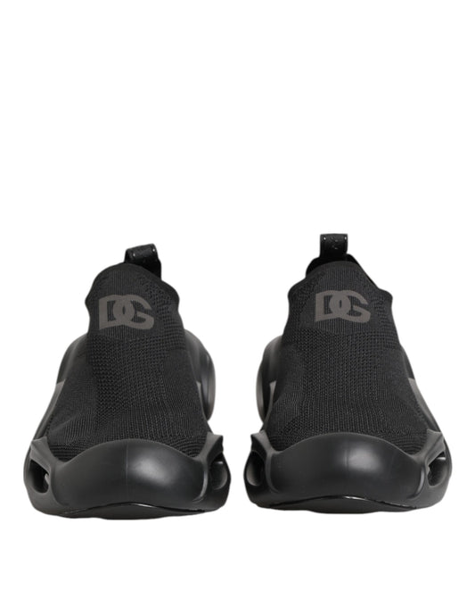 Dolce & Gabbana Black Slip-On Wave Low-Top Sneakers