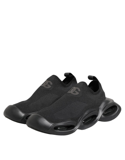 Dolce & Gabbana Black Slip-On Wave Low-Top Sneakers