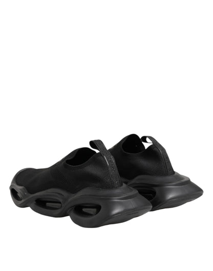 Dolce & Gabbana Black Slip-On Wave Low-Top Sneakers