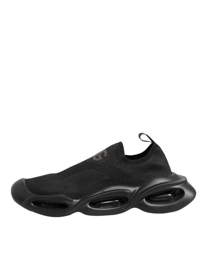 Dolce & Gabbana Black Slip-On Wave Low-Top Sneakers