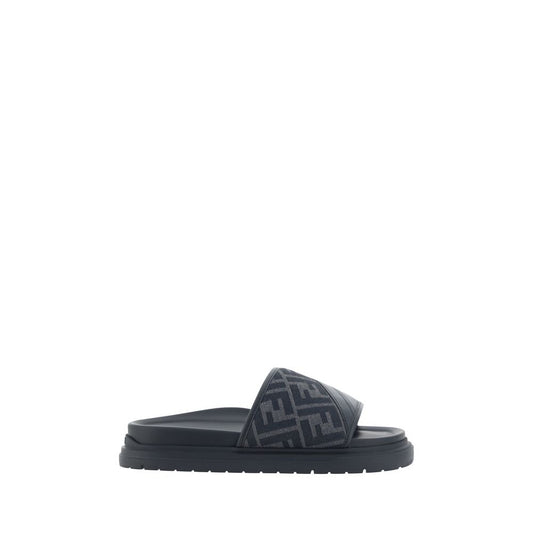 Sandalias planas Fendi de tela gris