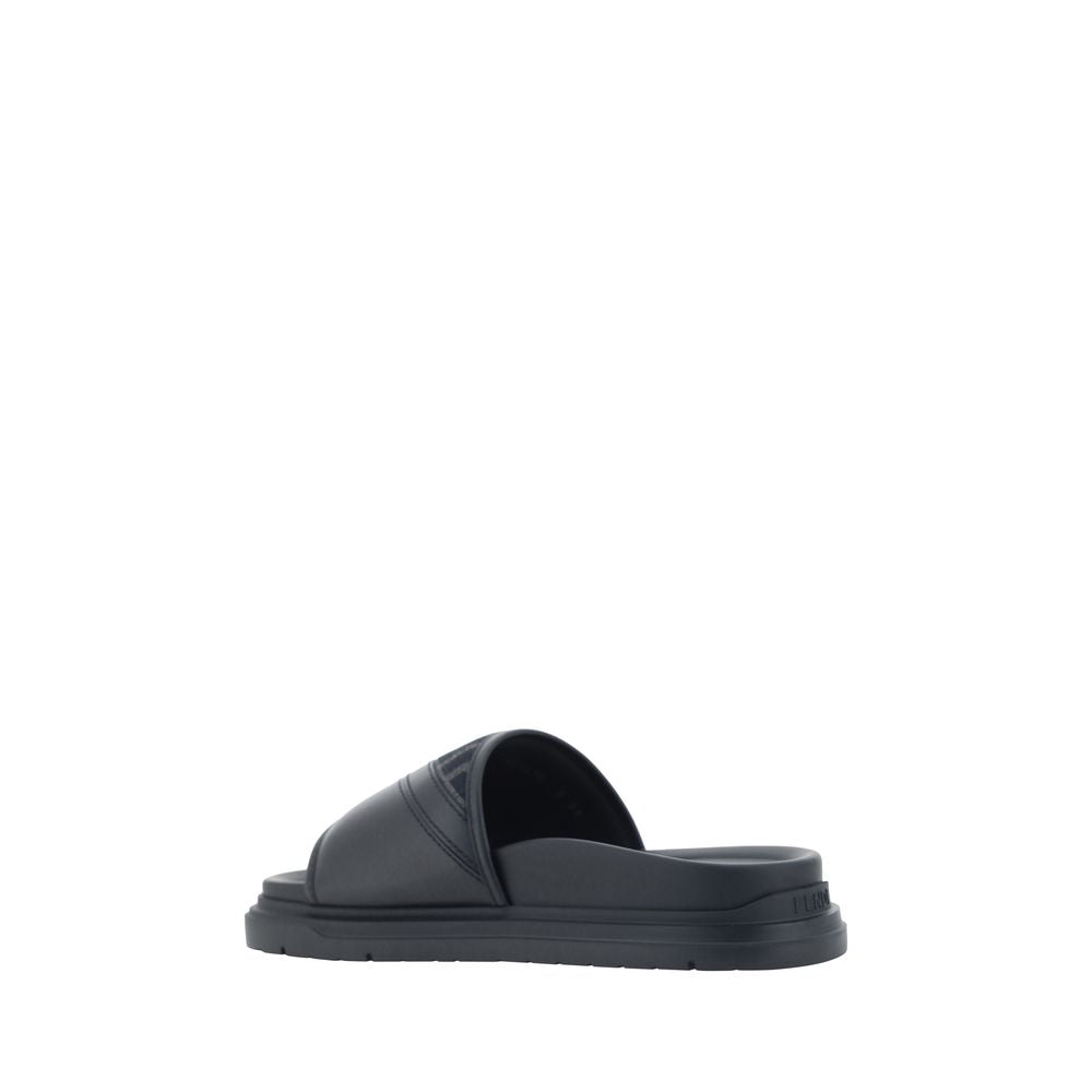 Sandalias planas Fendi de tela gris