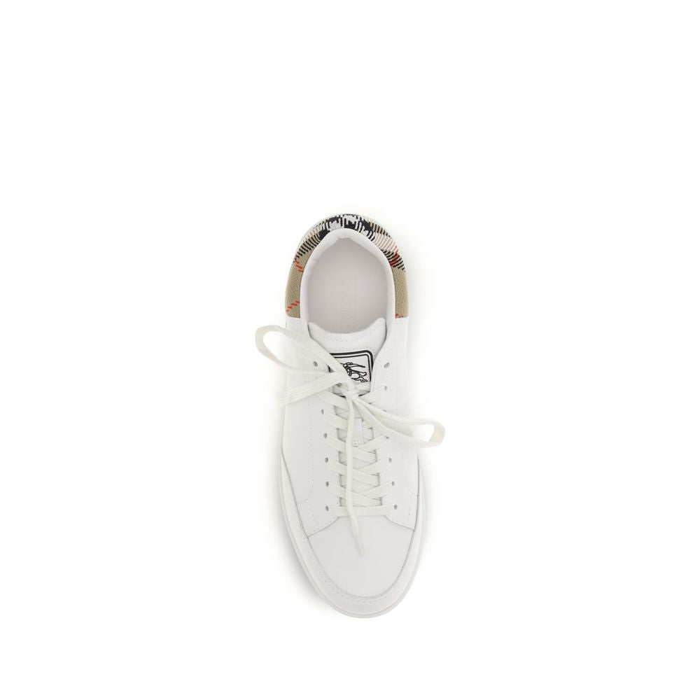 Zapatillas bajas de piel de becerro blanca Bos Taurus de Burberry
