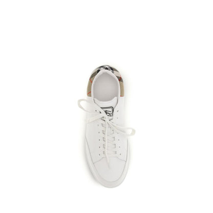 Zapatillas bajas de piel de becerro blanca Bos Taurus de Burberry