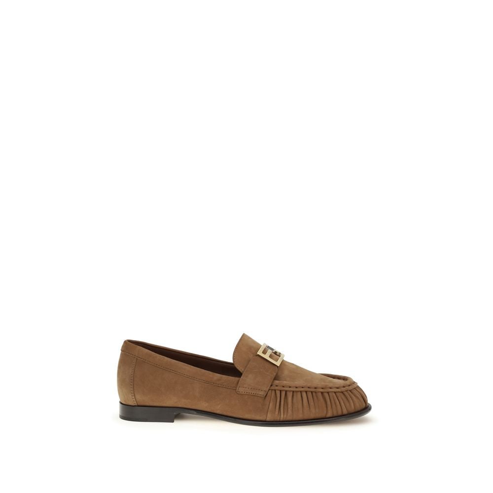 Mocassins Fendi en agneau Ovis Aries marron sans lacets