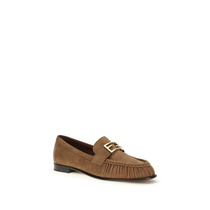 Mocassins Fendi en agneau Ovis Aries marron sans lacets
