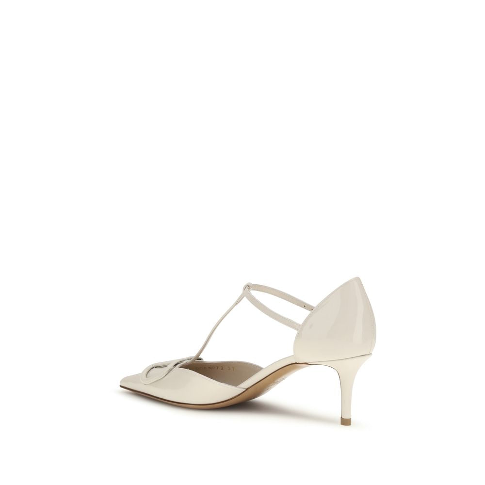Valentino Garavani Beige Calfskin High-Heel Pumps