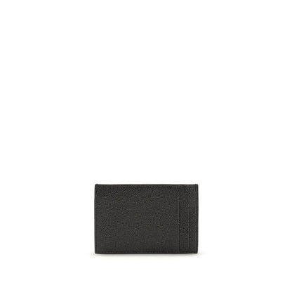 Portefeuille Saint Laurent en cuir noir Bos Taurus monogrammé YSL