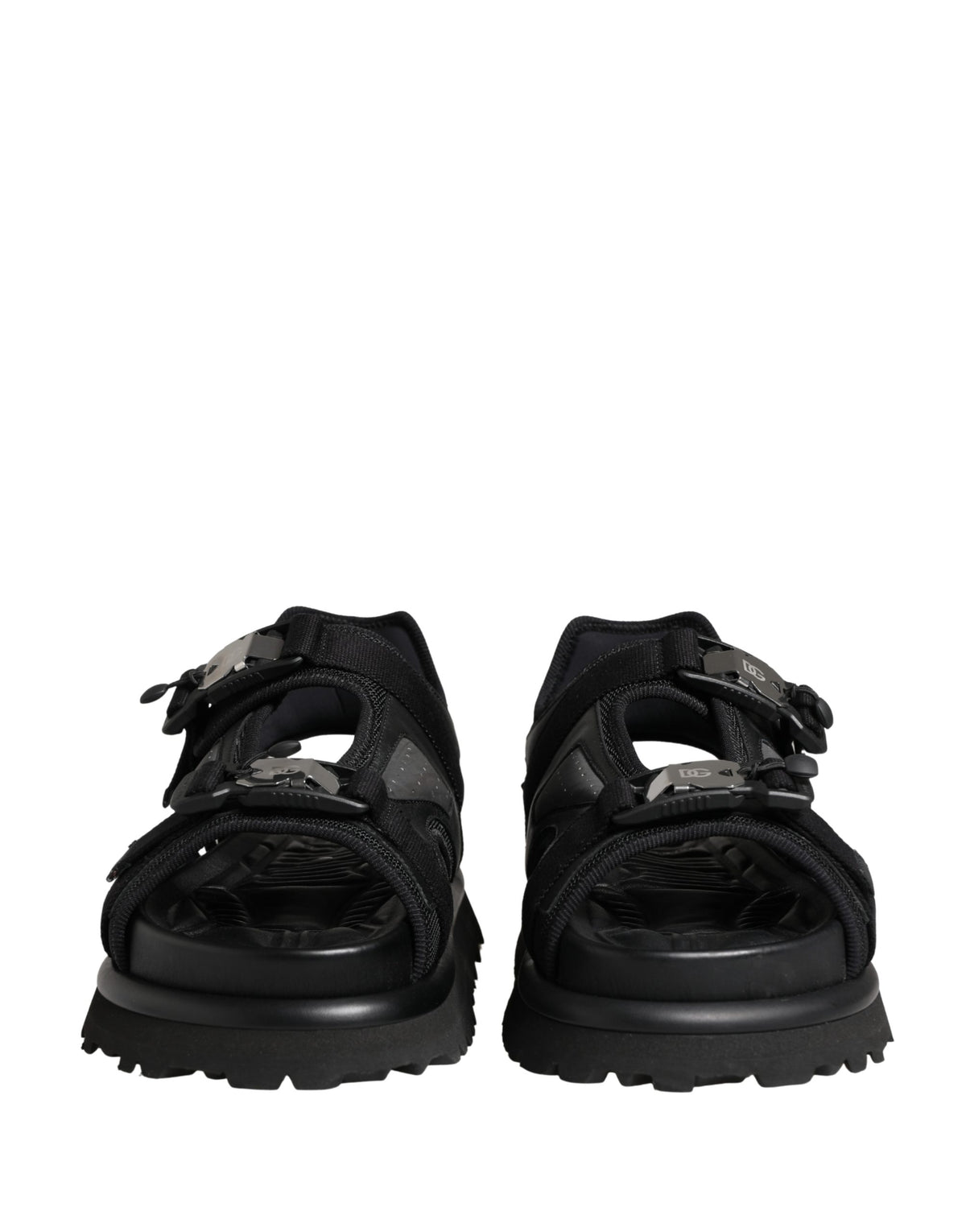 Dolce & Gabbana Chaussures Sandales Massives Homme Noires à Détails Logo