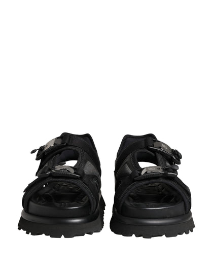 Dolce & Gabbana Chaussures Sandales Massives Homme Noires à Détails Logo