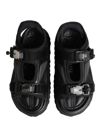 Dolce & Gabbana Chaussures Sandales Massives Homme Noires à Détails Logo