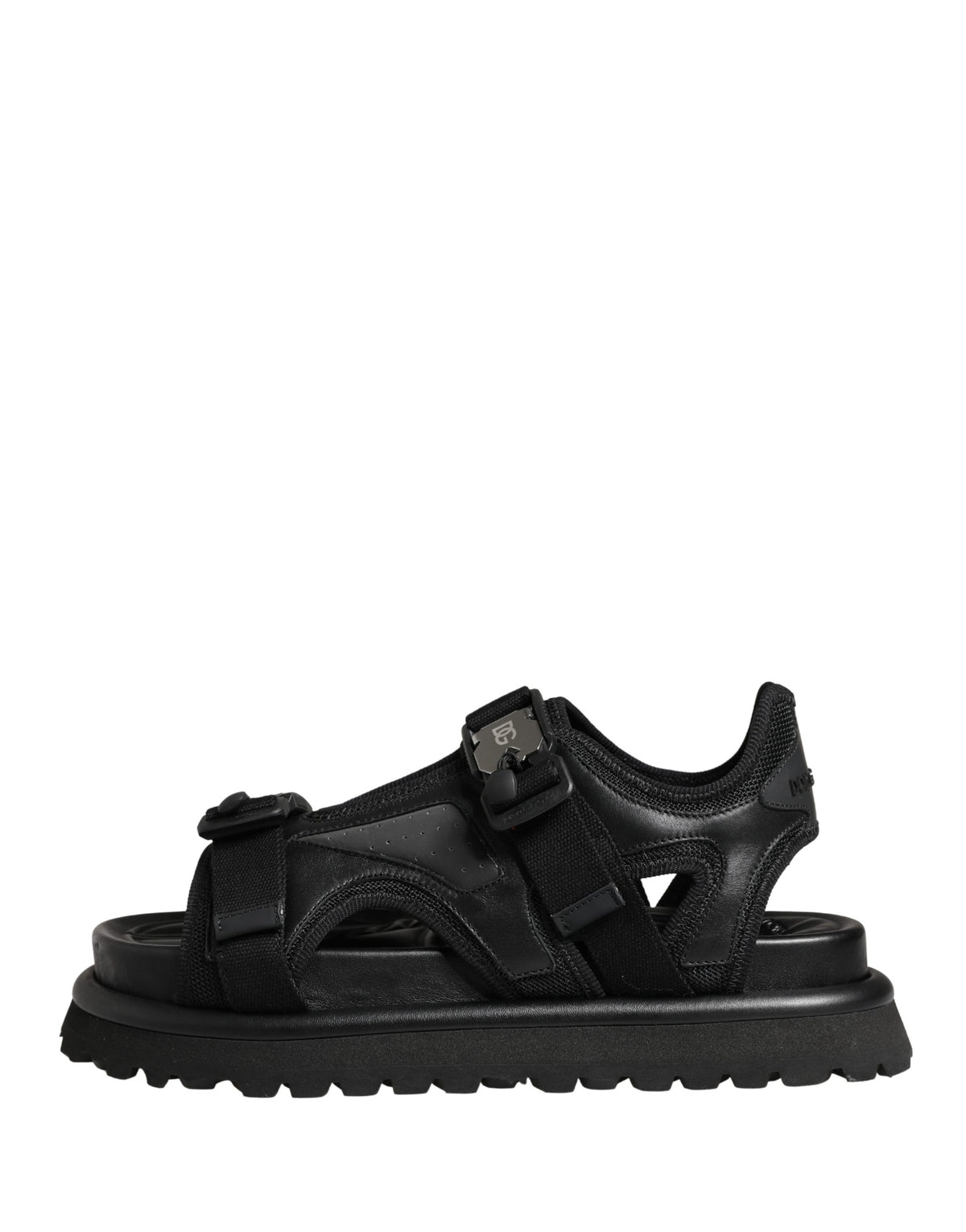 Dolce & Gabbana Chaussures Sandales Massives Homme Noires à Détails Logo