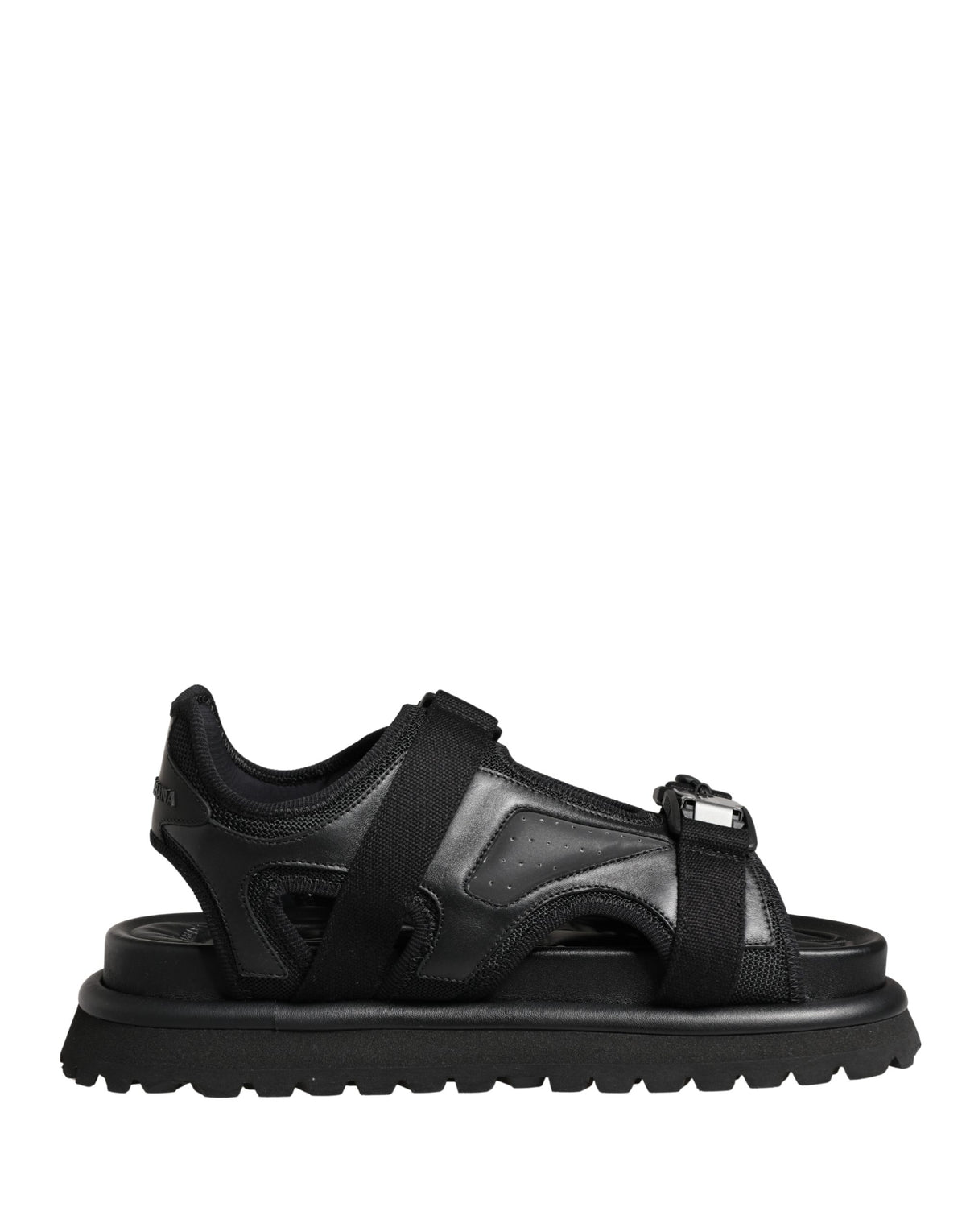 Dolce & Gabbana Chaussures Sandales Massives Homme Noires à Détails Logo