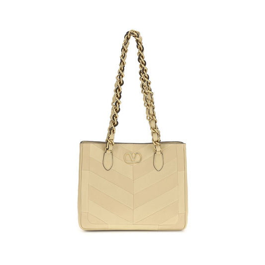 Bolso de hombro Valentino Garavani de piel de napa dorada / piel de ternera Bos Taurus