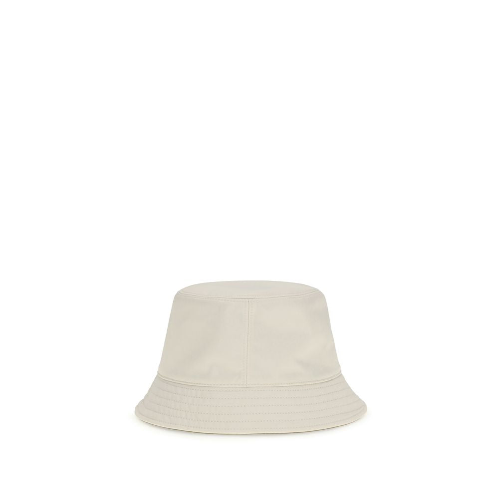 Moncler White Polyester Solid Bucket Hat